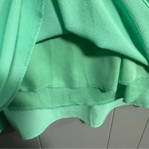 ILLA ILLA Green Sleeveless Swing Sundress Ivory Mesh Net Crochet Back Size Small - Picture 4 of 6